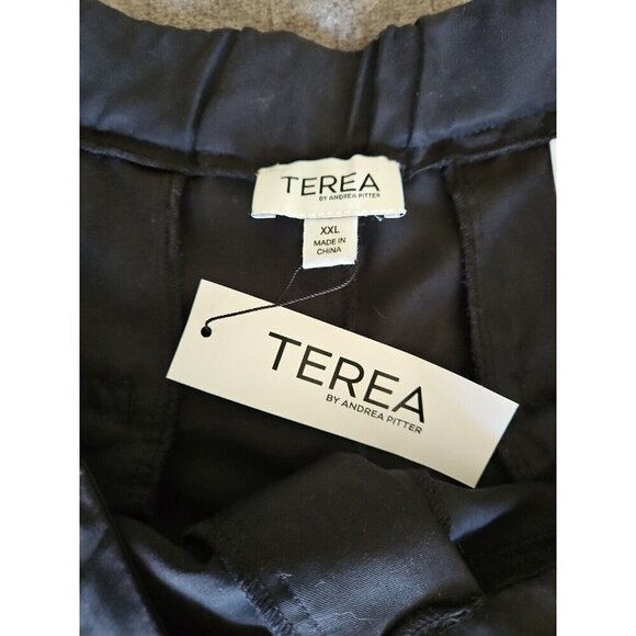 Terea By Andrea Pitter XXL Womens Pants Black Zip Office Career Dress Wide Leg - Picture 10 of 16